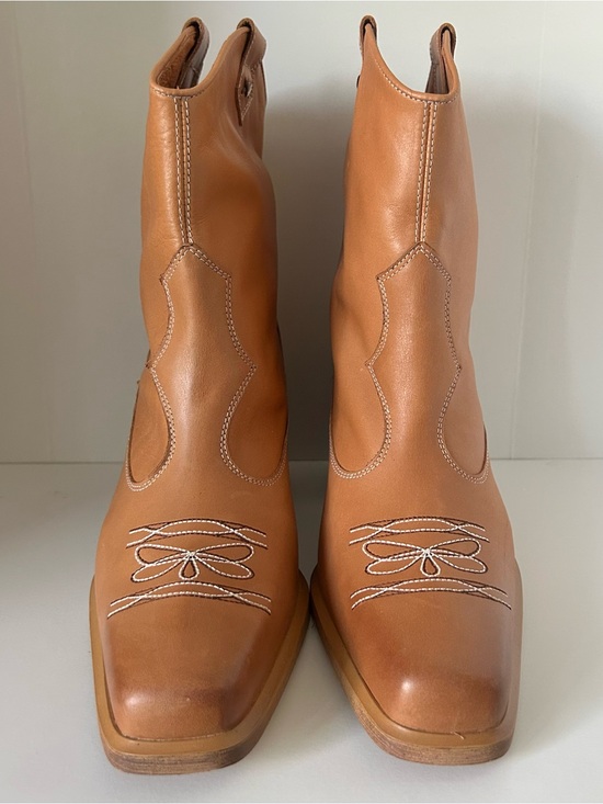 Free People Shoes - Free People Tan Leather Western Ankle Booties